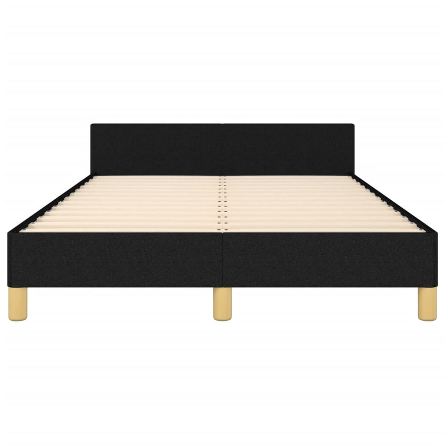Bedframe met hoofdbord stof zwart 120x190 cm