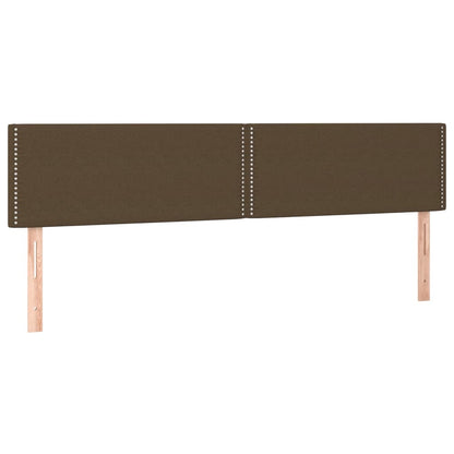 Bedframe met hoofdbord stof donkerbruin 120x190 cm