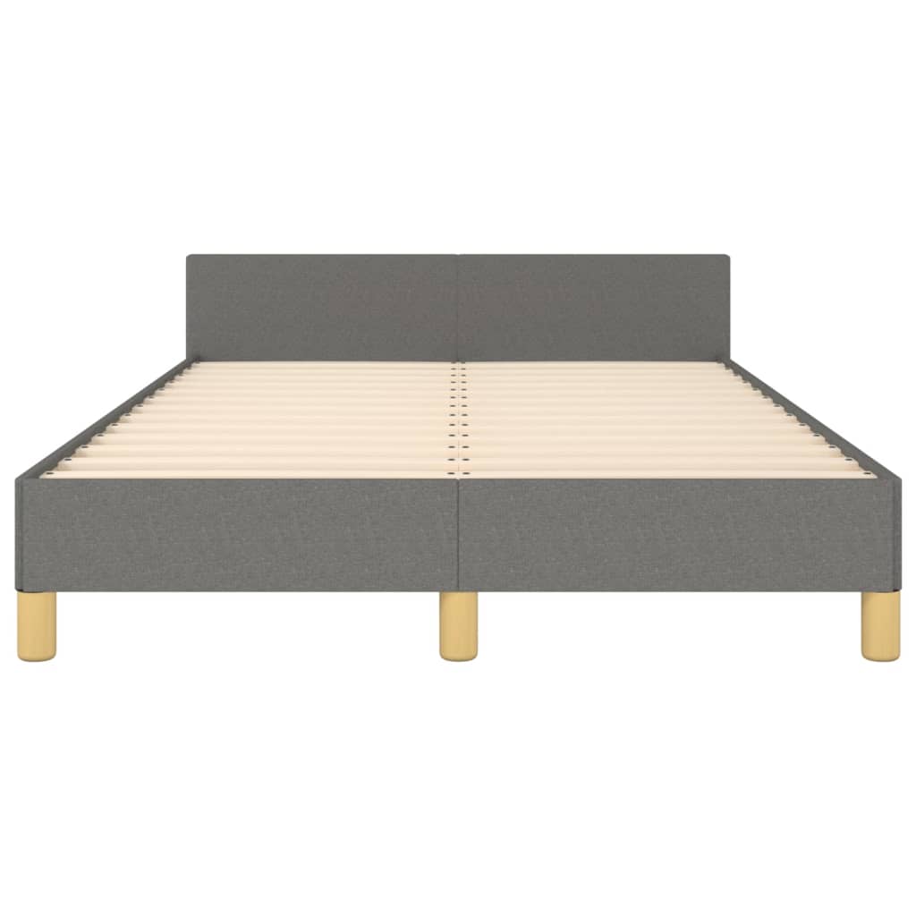 Bedframe met hoofdbord stof donkergrijs 120x190 cm