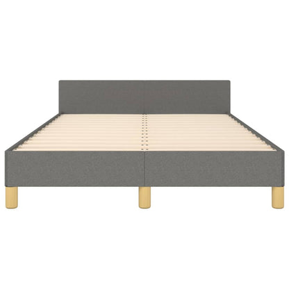 Bedframe met hoofdbord stof donkergrijs 120x190 cm