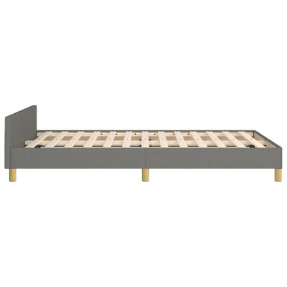 Bedframe met hoofdbord stof donkergrijs 120x190 cm