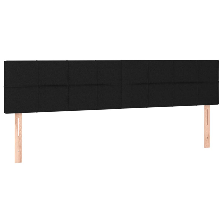 Bedframe met hoofdbord stof zwart 120x190 cm