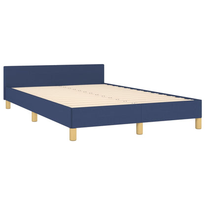 Bedframe met hoofdbord stof blauw 120x190 cm