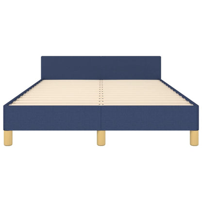 Bedframe met hoofdbord stof blauw 120x190 cm