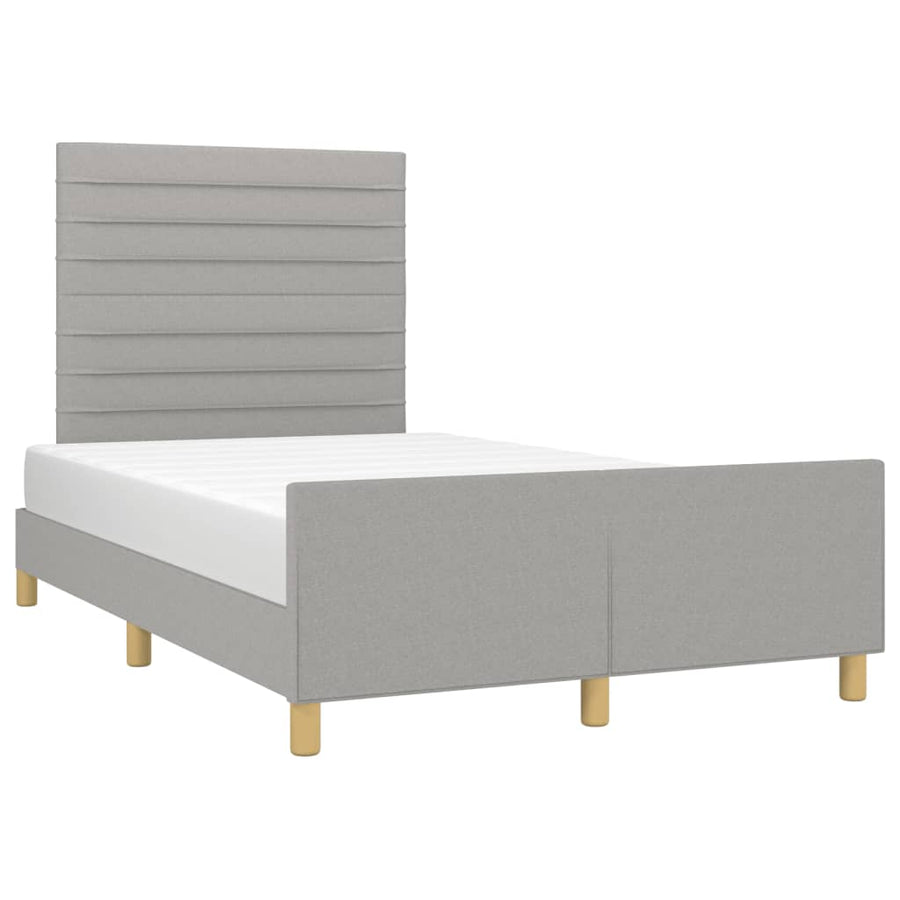 Bedframe met hoofdbord lichtgrijs 120x190 cm