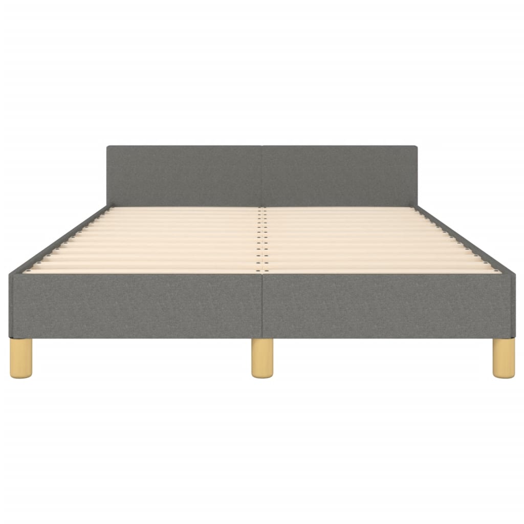 Bedframe met hoofdbord stof donkergrijs 120x190 cm