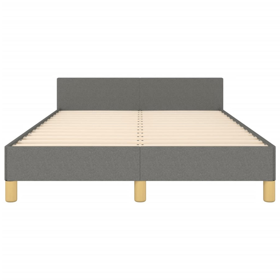 Bedframe met hoofdbord stof donkergrijs 120x190 cm