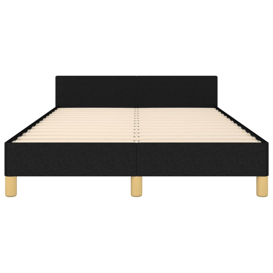 Bedframe met hoofdbord stof zwart 120x190 cm