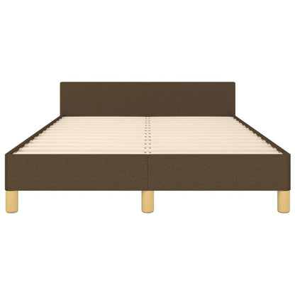 Bedframe met hoofdbord stof donkerbruin 120x190 cm