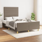 Bed frame without mattress 120x190 cm fabric taupe