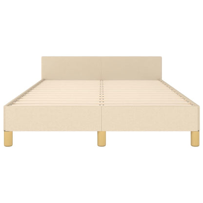 Bedframe met hoofdbord stof crèmekleurig 120x190 cm