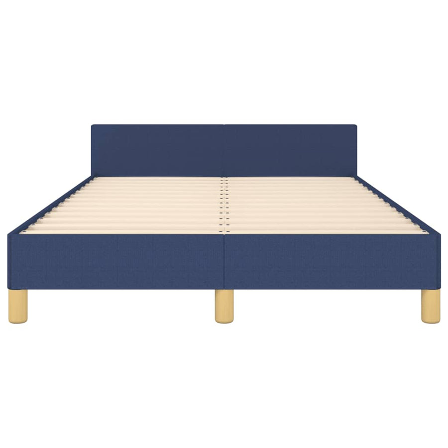 Bedframe met hoofdbord stof blauw 120x190 cm