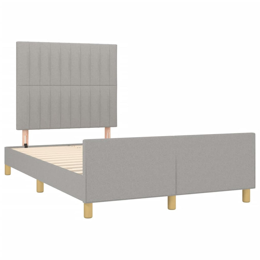Bedframe met hoofdbord lichtgrijs 120x190 cm