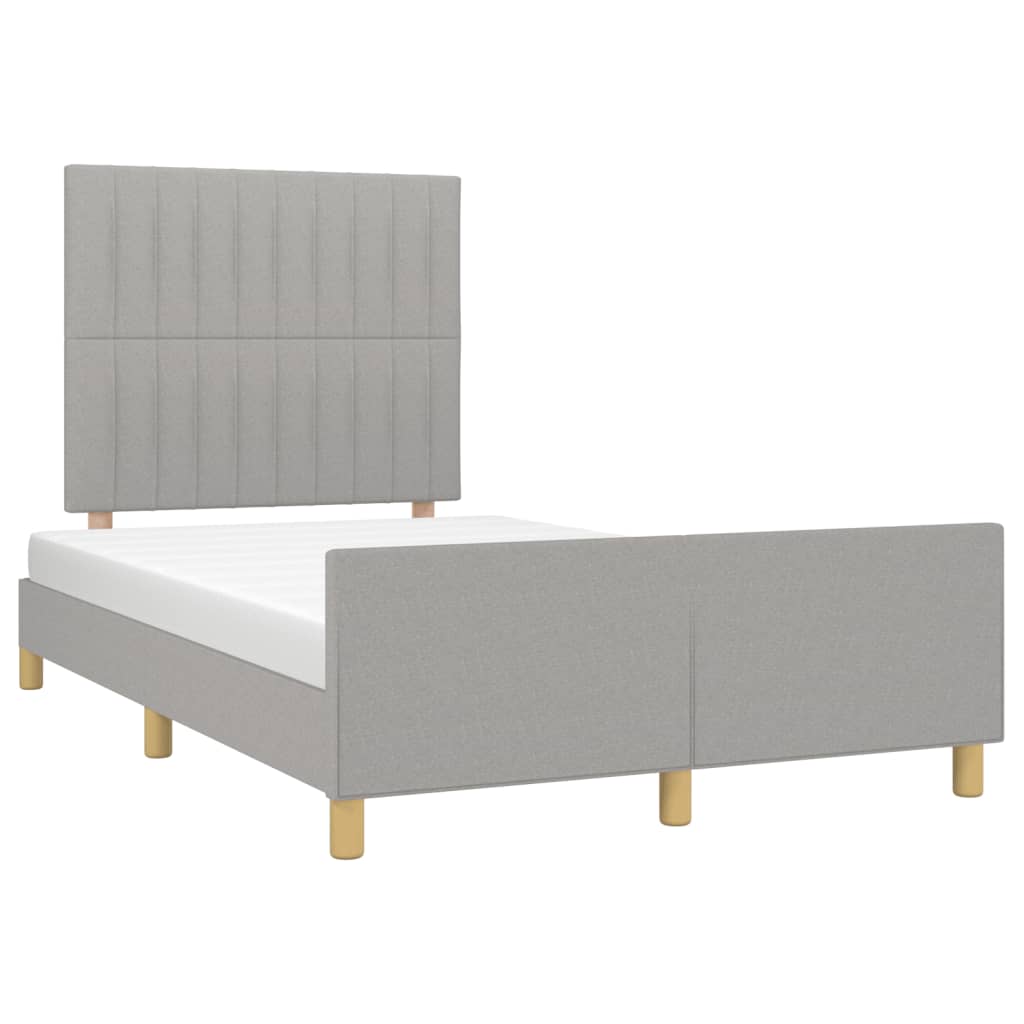 Bedframe met hoofdbord lichtgrijs 120x190 cm