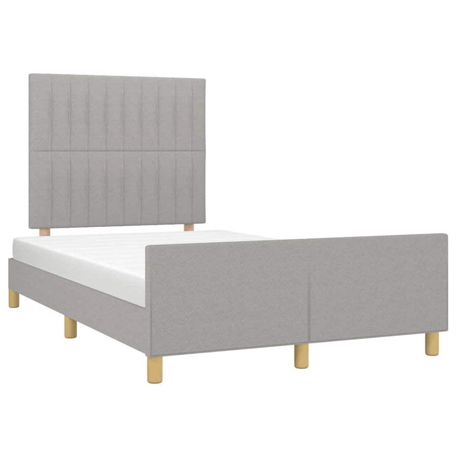 Bedframe met hoofdbord lichtgrijs 120x190 cm