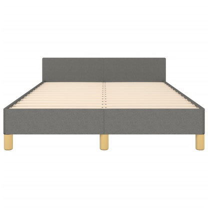 Bedframe met hoofdbord stof donkergrijs 120x190 cm
