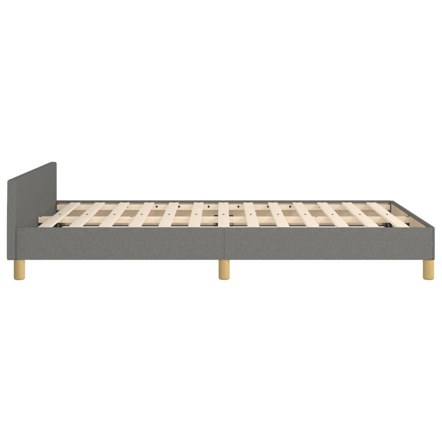 Bedframe met hoofdbord stof donkergrijs 120x190 cm