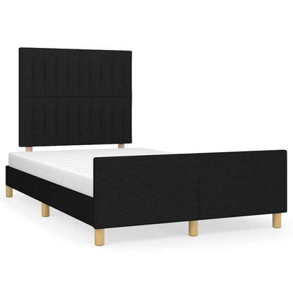 Bedframe met hoofdbord stof zwart 120x190 cm