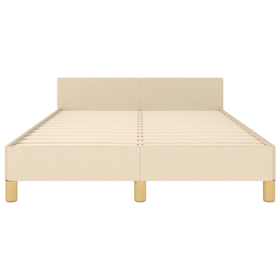 Bedframe met hoofdbord stof crèmekleurig 120x190 cm