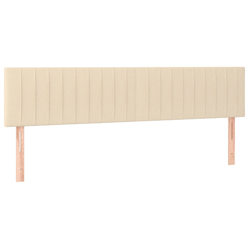 Bedframe met hoofdbord stof crèmekleurig 120x190 cm