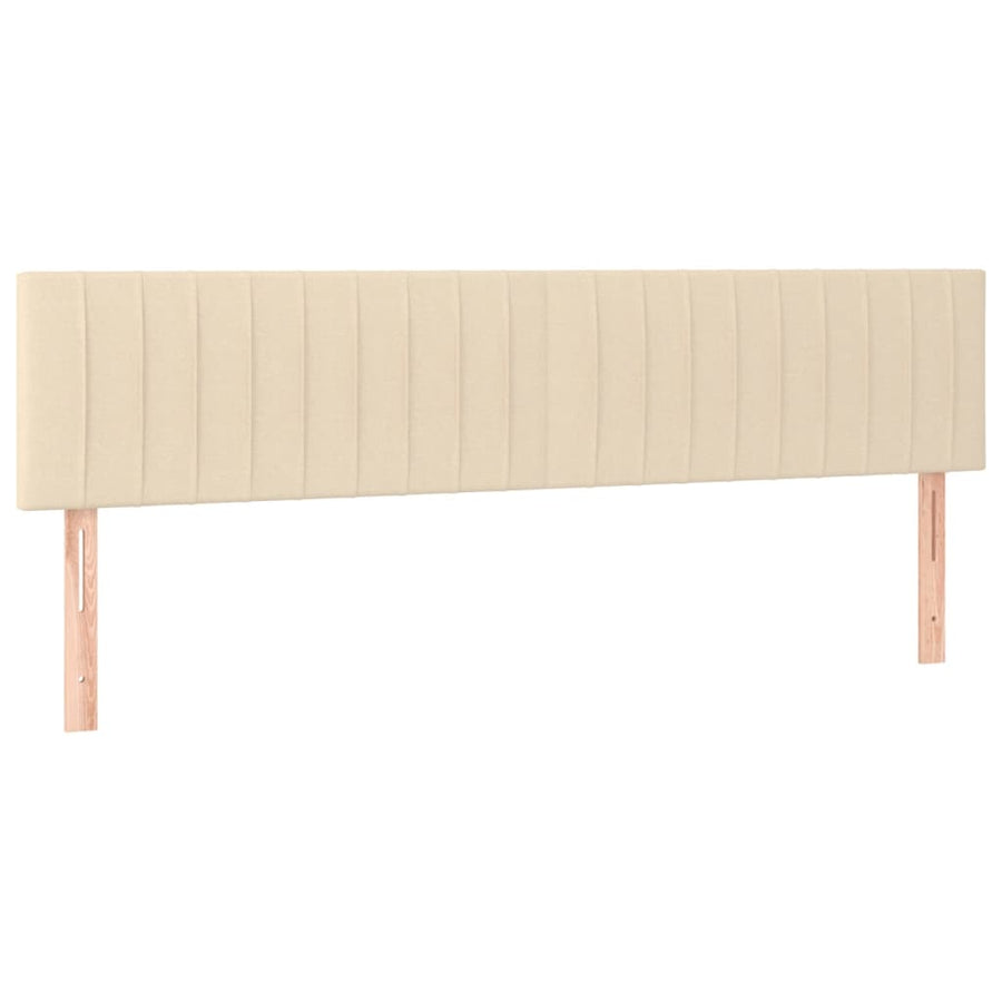 Bedframe met hoofdbord stof crèmekleurig 120x190 cm
