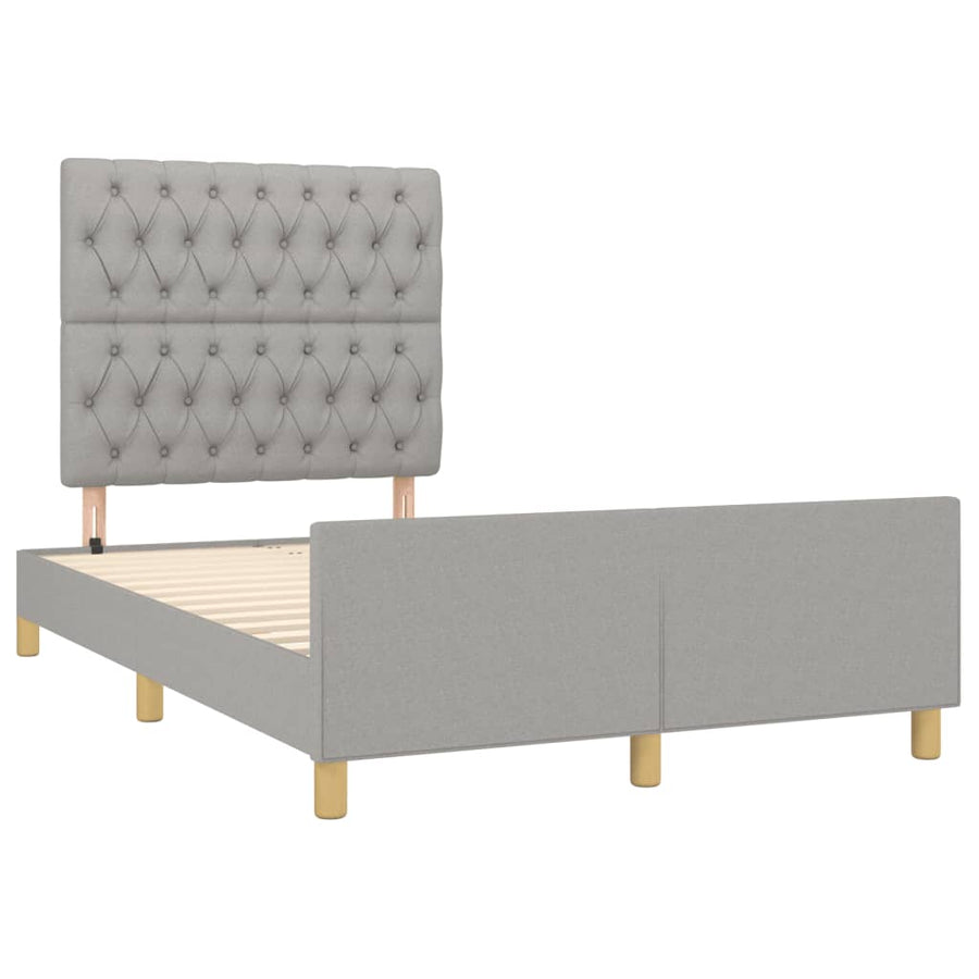 Bedframe met hoofdbord lichtgrijs 120x190 cm