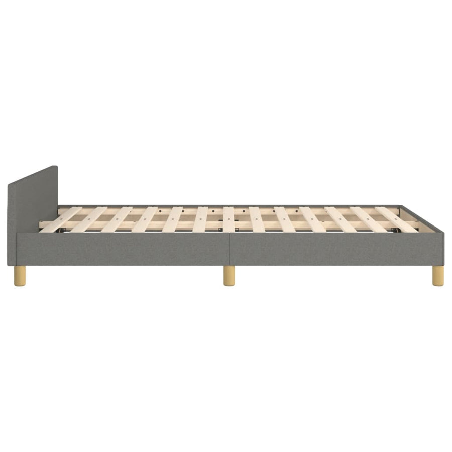 Bedframe met hoofdbord stof donkergrijs 120x190 cm