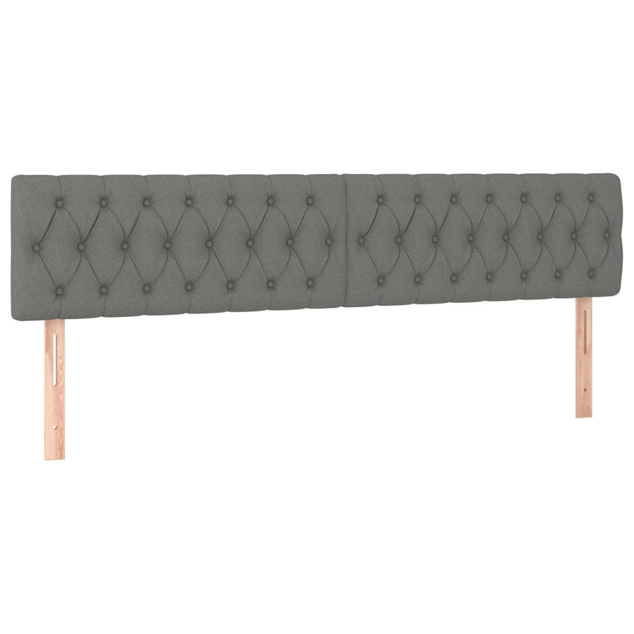 Bedframe met hoofdbord stof donkergrijs 120x190 cm