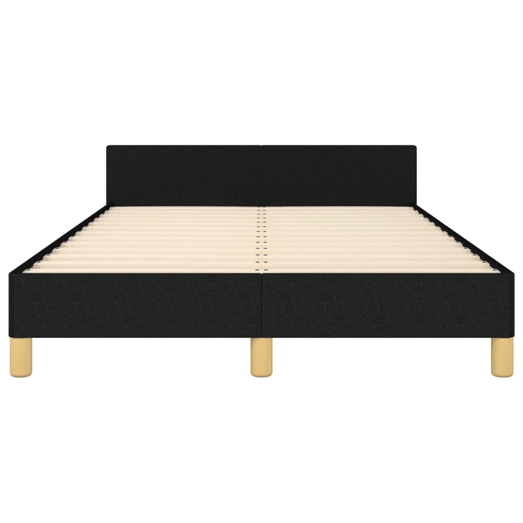 Bedframe met hoofdbord stof zwart 120x190 cm