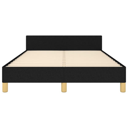 Bedframe met hoofdbord stof zwart 120x190 cm