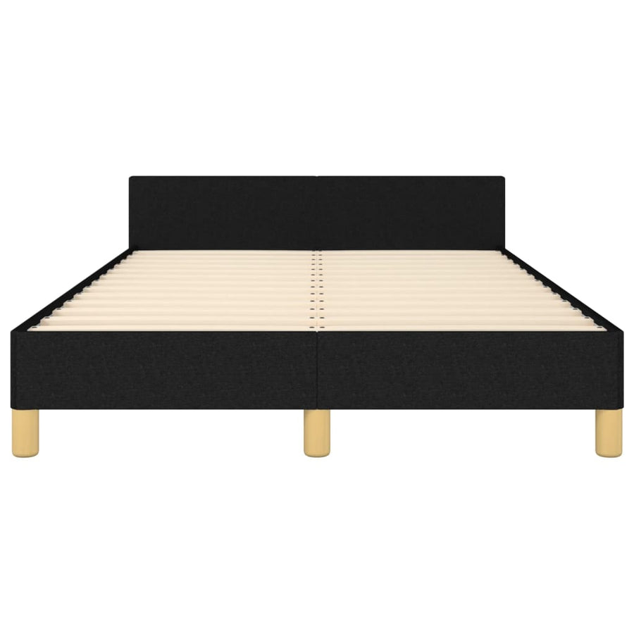 Bedframe met hoofdbord stof zwart 120x190 cm