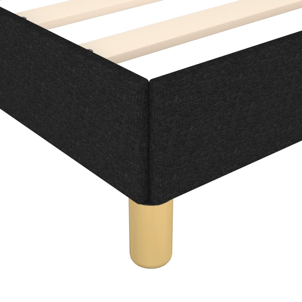 Bedframe met hoofdbord stof zwart 120x190 cm