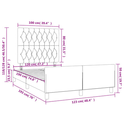 Bedframe met hoofdbord stof zwart 120x190 cm