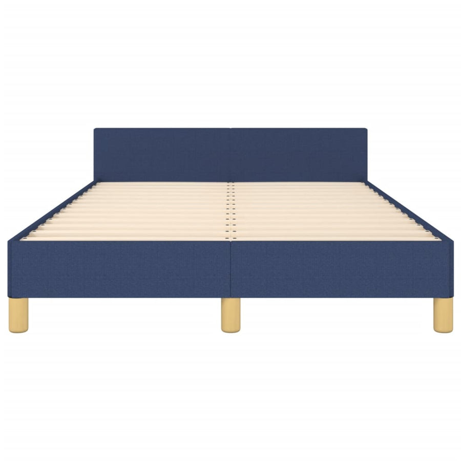 Bedframe met hoofdbord stof blauw 120x190 cm
