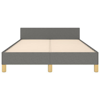 Bedframe met hoofdbord stof donkergrijs 120x190 cm