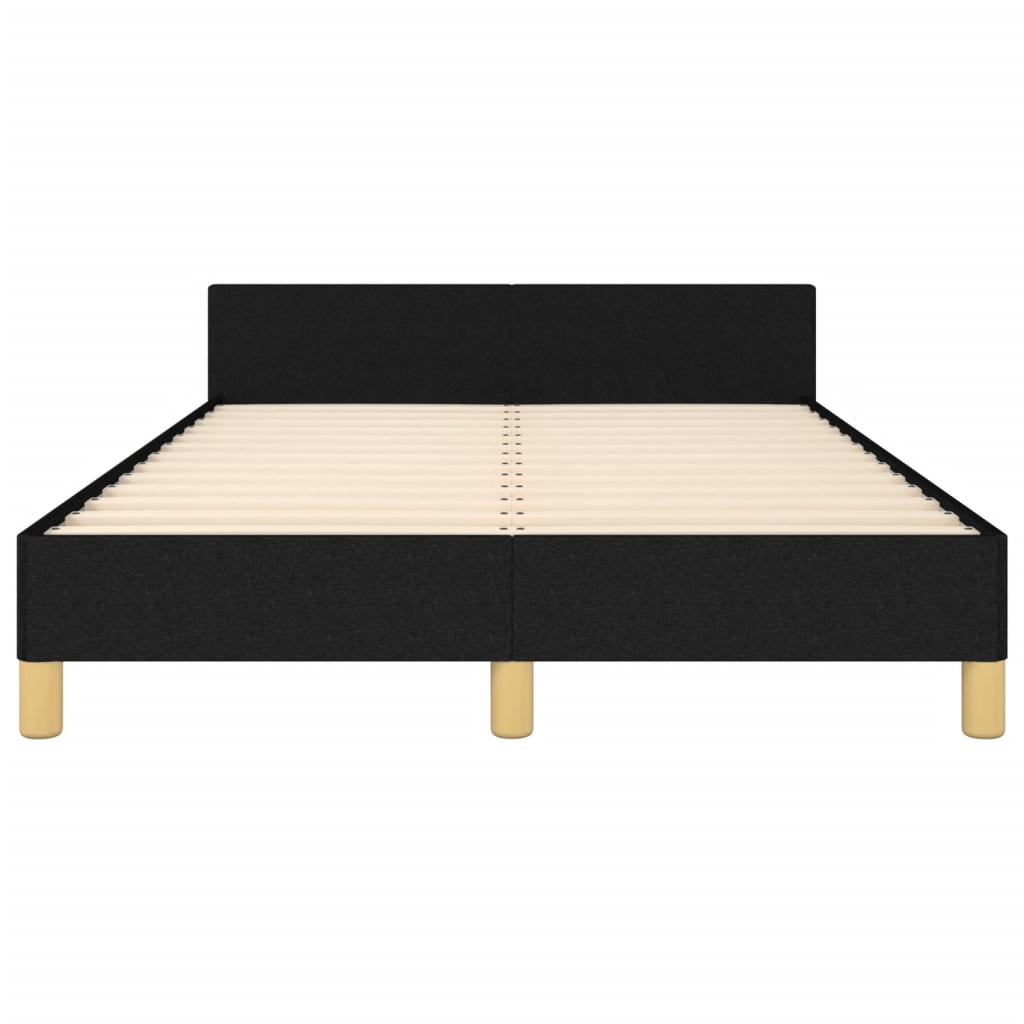 Bedframe met hoofdbord stof zwart 120x190 cm