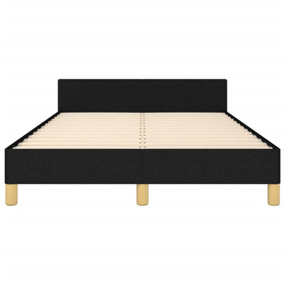 Bedframe met hoofdbord stof zwart 120x190 cm
