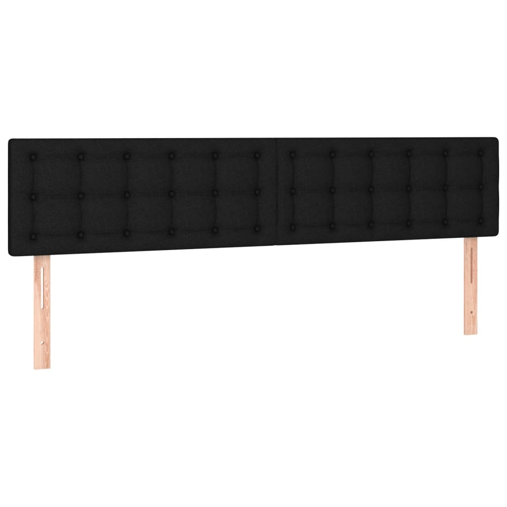 Bedframe met hoofdbord stof zwart 120x190 cm