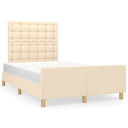 Bedframe 120x190 cm stof crèmekleurig
