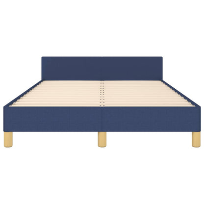 Bedframe met hoofdbord stof blauw 120x190 cm