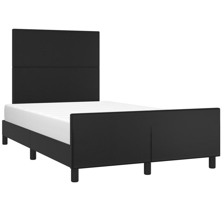 Bedframe met hoofdbord kunstleer zwart 120x190 cm