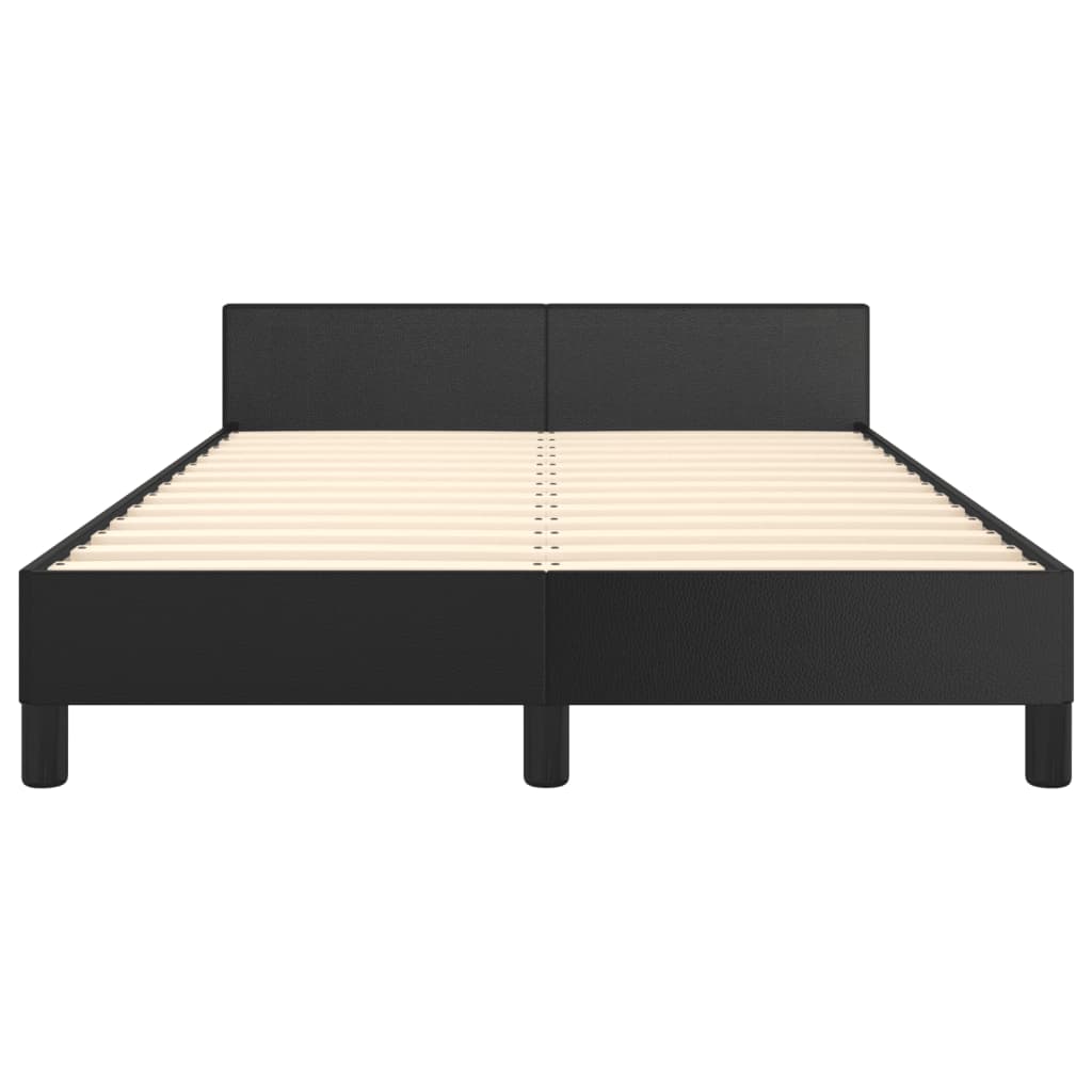 Bedframe met hoofdbord kunstleer zwart 120x190 cm