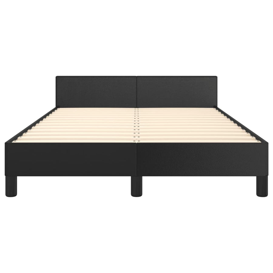 Bedframe met hoofdbord kunstleer zwart 120x190 cm