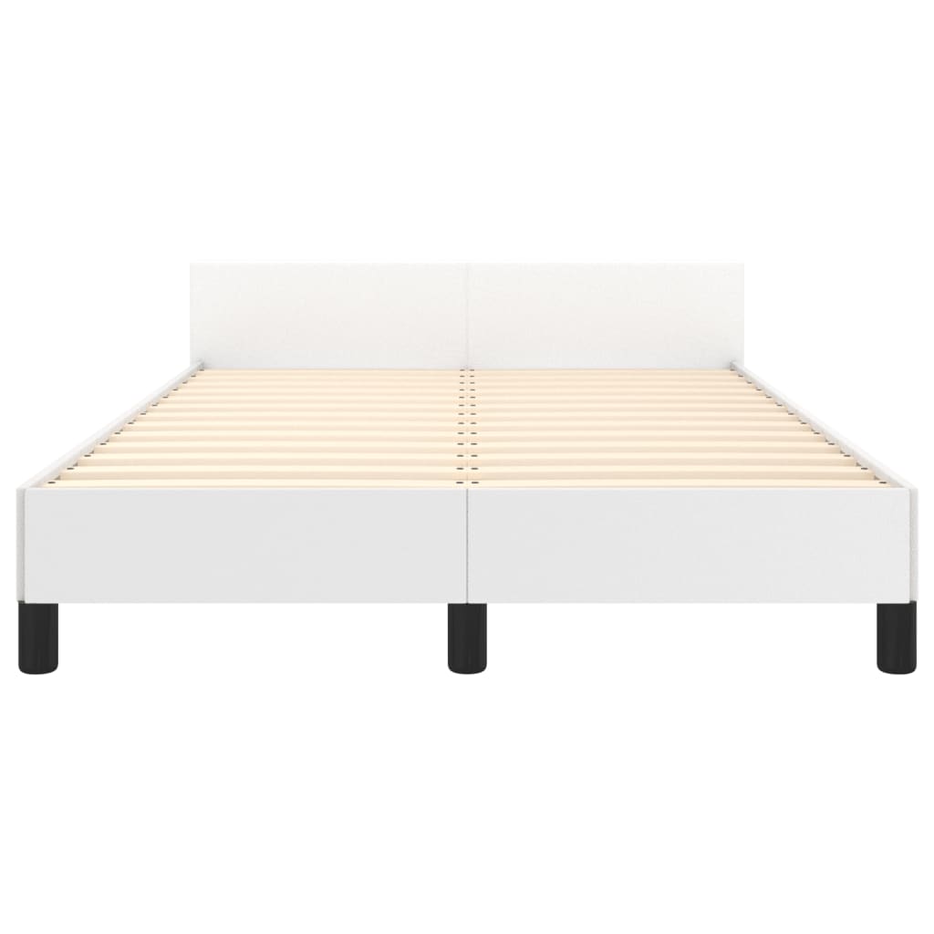 Bedframe met hoofdbord kunstleer wit 120x190 cm