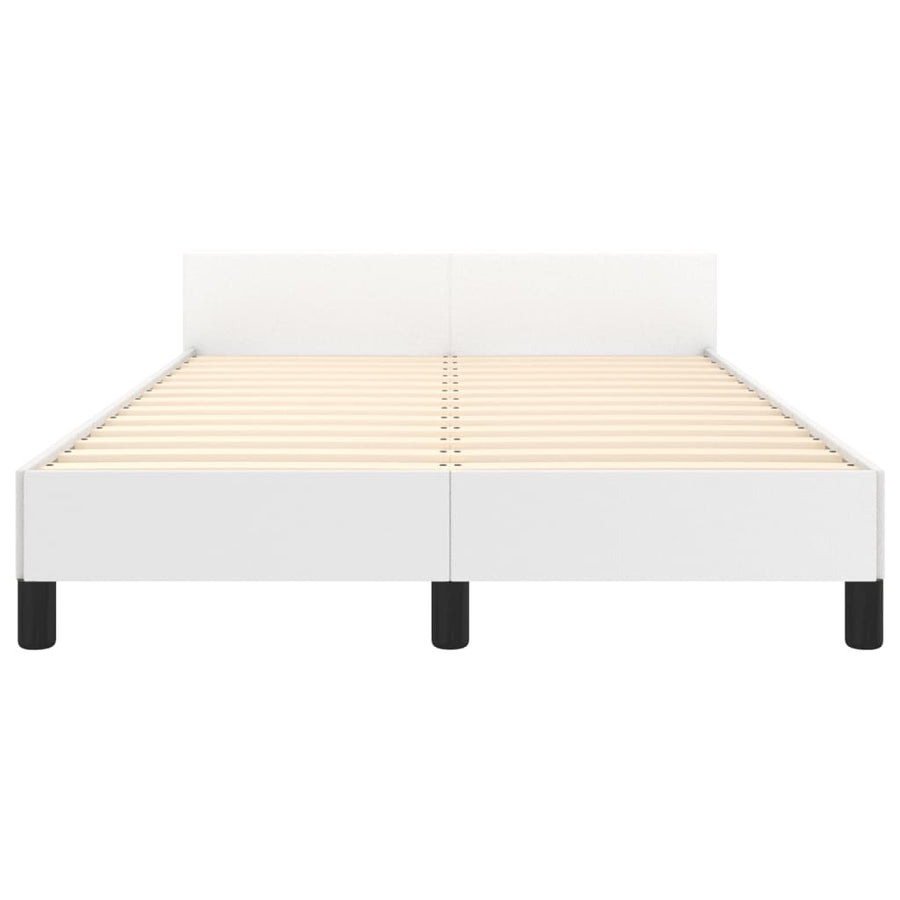 Bedframe met hoofdbord kunstleer wit 120x190 cm