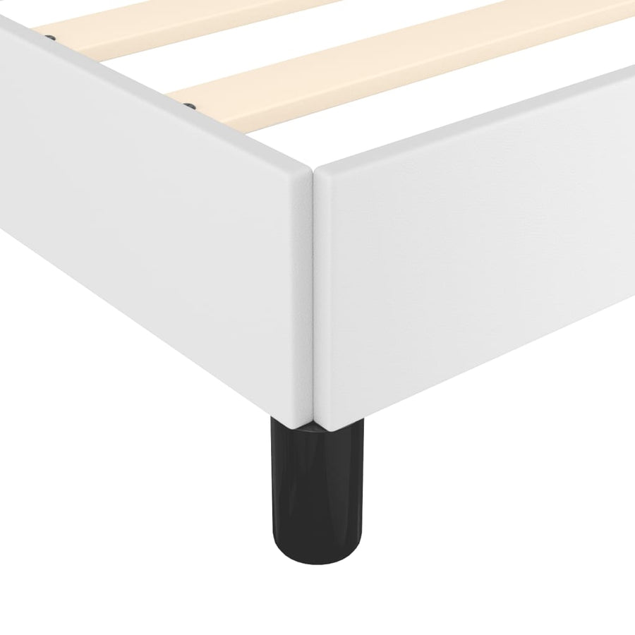Bedframe met hoofdbord kunstleer wit 120x190 cm