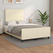 Bedframe 120x190 cm kunstleer crème