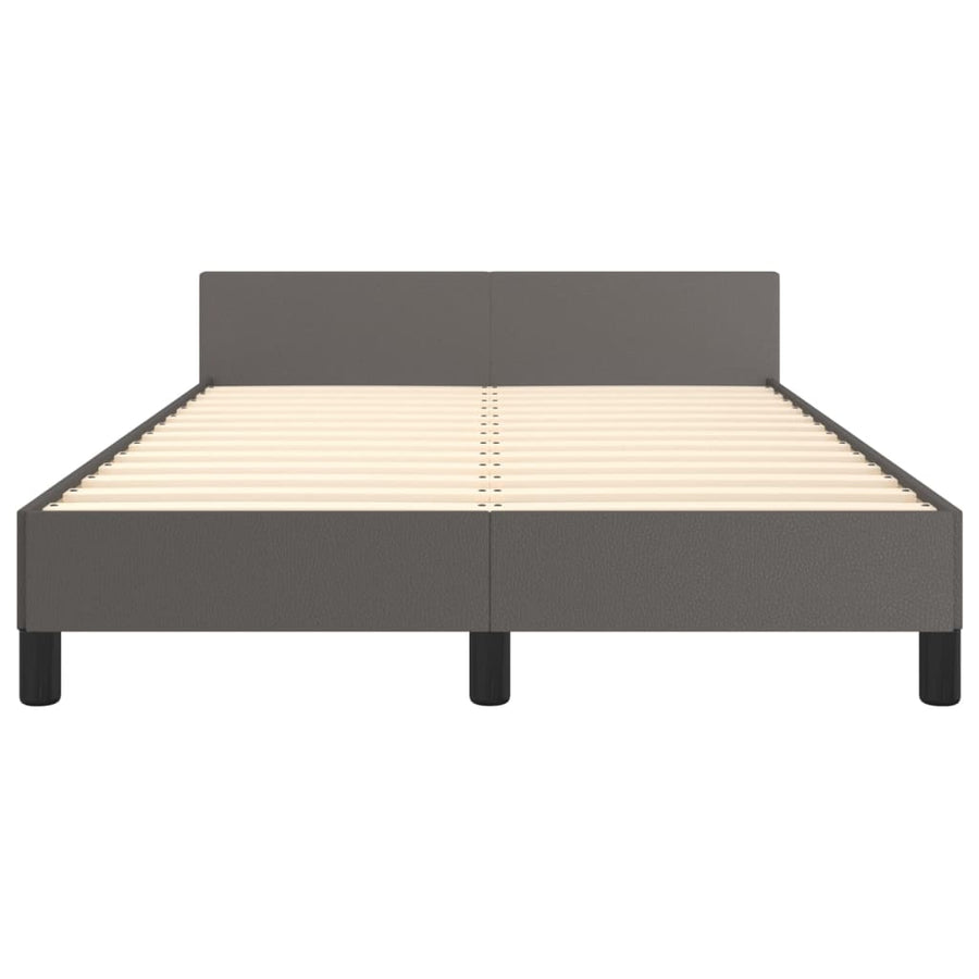 Bedframe met hoofdbord kunstleer grijs 120x190 cm