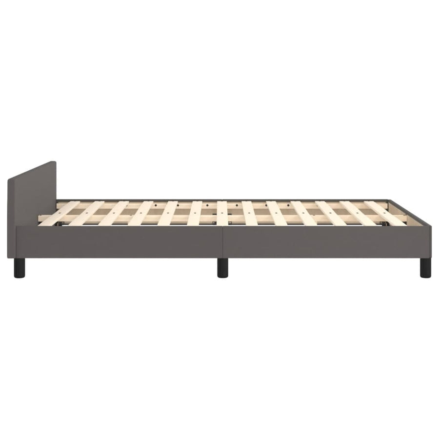 Bedframe met hoofdbord kunstleer grijs 120x190 cm