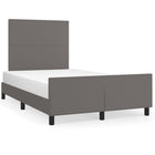 Bed frame without mattress 120x190 cm faux leather grey